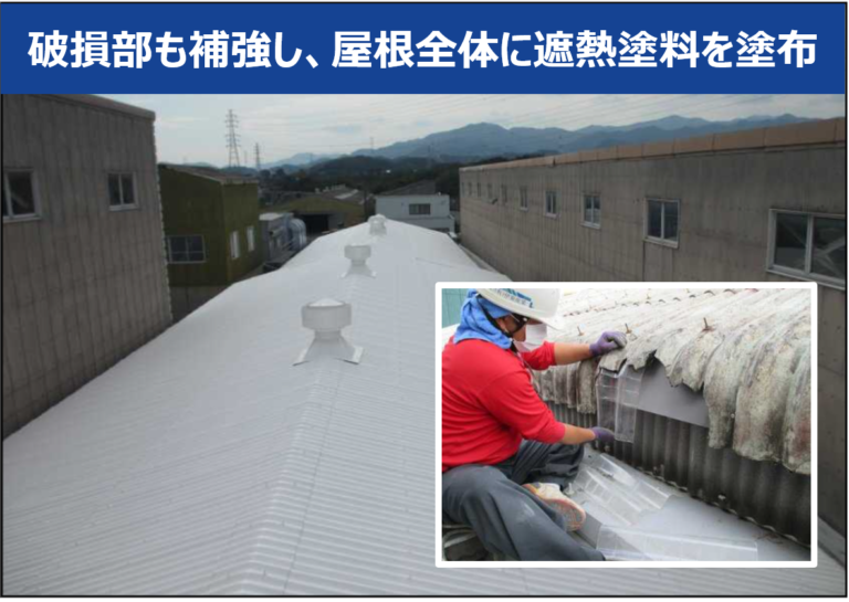 築30年以上のスレート屋根を防水補修＆遮熱塗装した事例